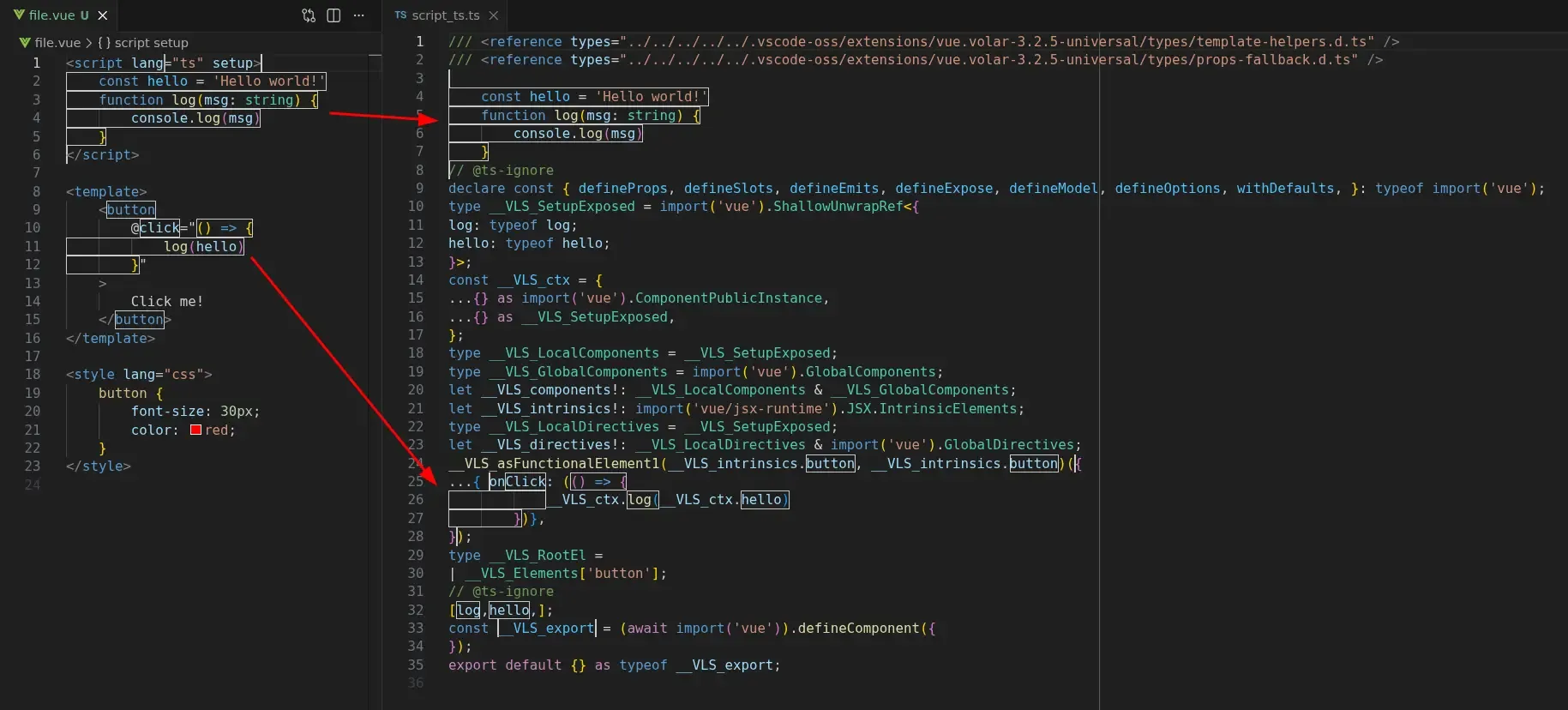 Volar.js virtual generated code